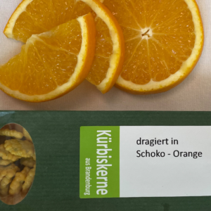 Kuerbiskerne Schoko Orange dragiert